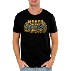 NEVER TOO OLD TO BLUES t-paita musta